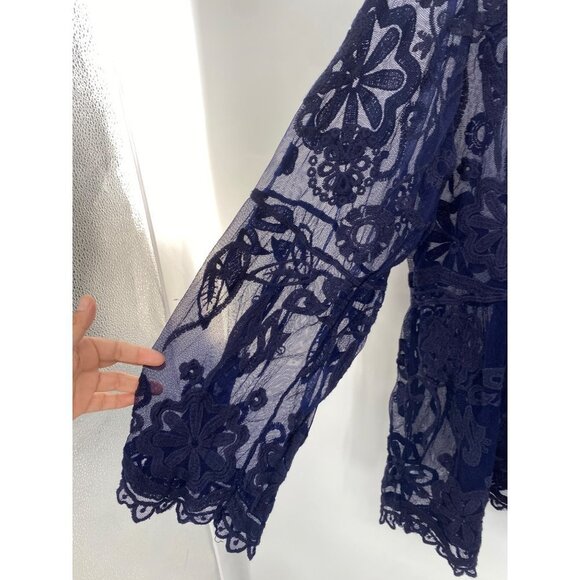 Lane Bryant Womens Plus Size 22/24 Sheer Floral Lace Button Neck Blouse - Picture 6 of 6